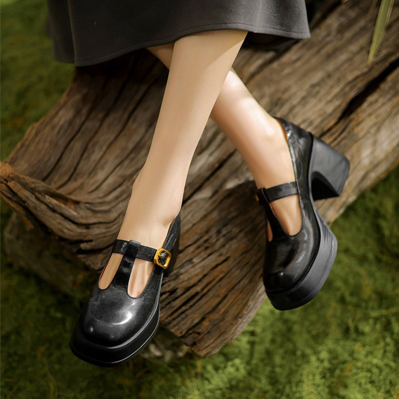 High Heel Mary Janes Sandals
