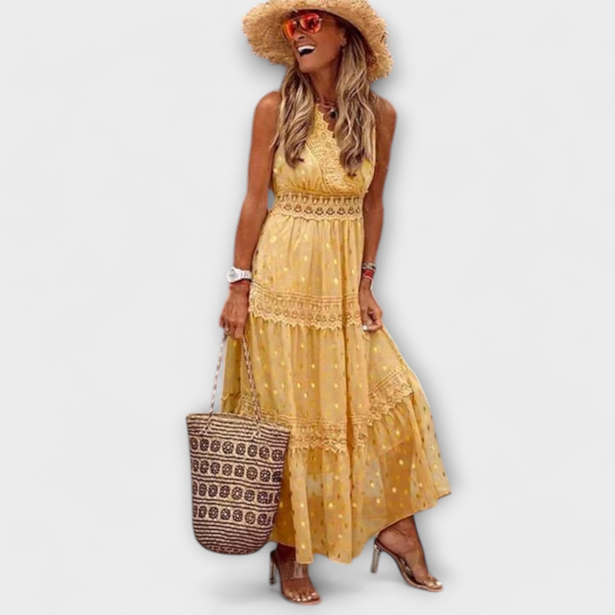 Maxi Dress with Boho Lace